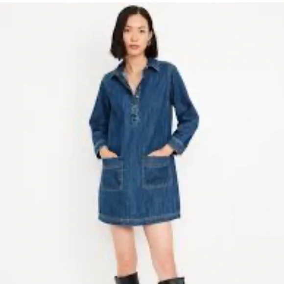 Old Navy Dresses Iso Jean Popover Shirt Dress Old Navy Poshmark